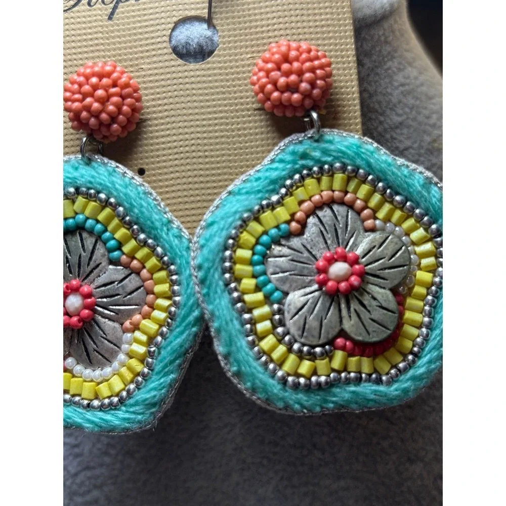 #22. Floral Seed Bead Earrings